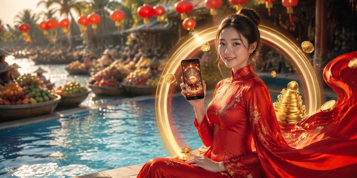 Người chơi nhận thưởng rebate tại vùng Mekong với trang phục áo dài